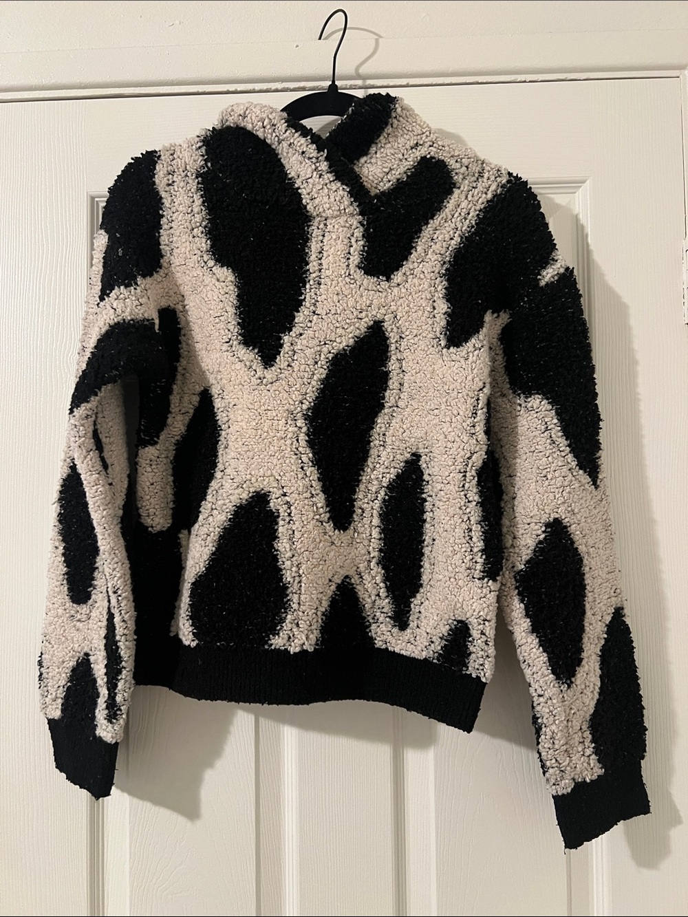 Sandy Liang x Target Cow Print Sherpa Fleece Hoodie - Size XS - Picture 2 of 6